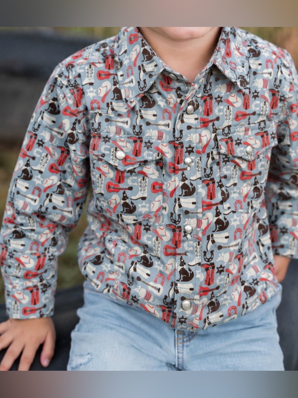 Panhandle western pearl snap shirt 
Youth XS